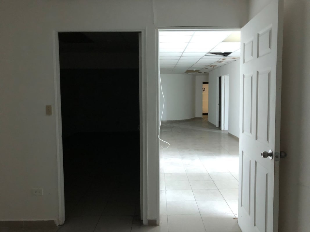 Office divisions commercial building Century Tower tiled floors plenty light Panama City