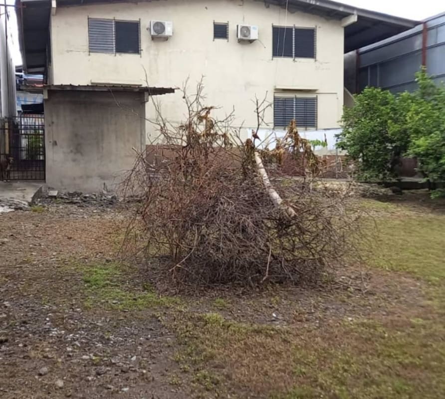 Side view of fenced commercial residential property Rio Abajo Panama