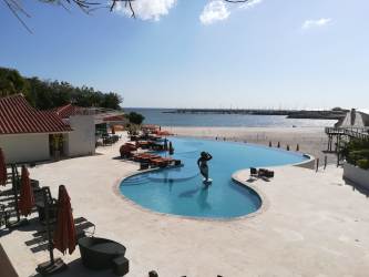 Luxury marina with yacht slips and piers at Vista Mar Panama Pacific Coast real estate development