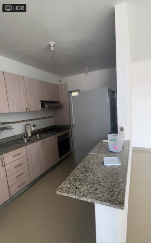 Open-plan modern kitchen granite counters Villa Zaita apartment for sale Panama