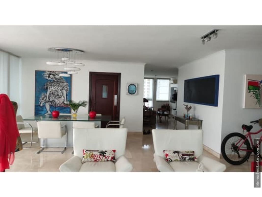 Spacious stylish living dining area with large windows city views PH Vista del Sol Punta Paitilla Panama