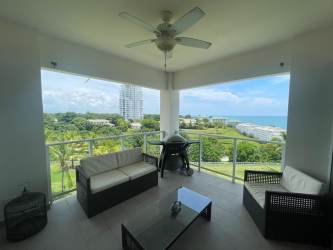 Spacious furnished balcony ocean views from Quarry Heights Bijao Beach Panama