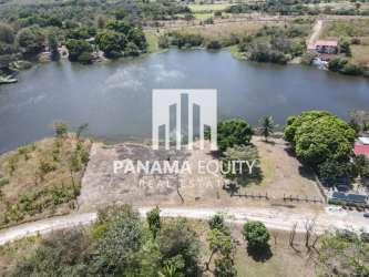 Lake, trees, open build ready land Lago Mar San Carlos Panama aerial