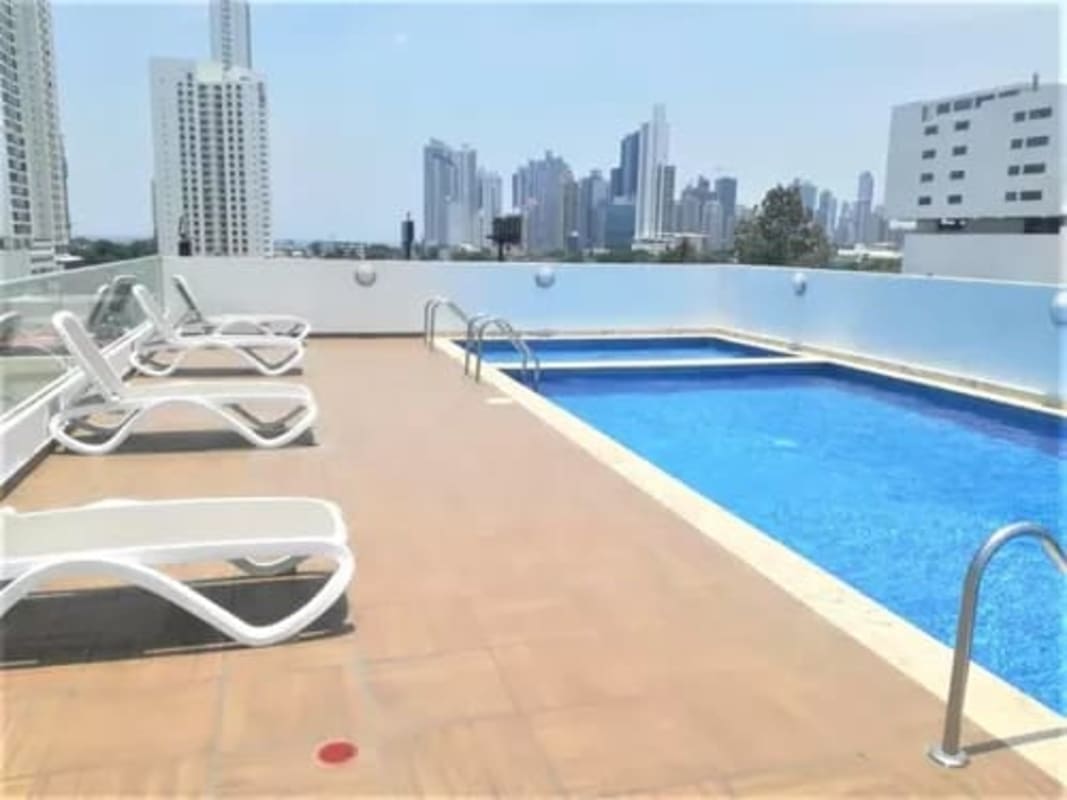 Rooftop swimming pool with city skyline view PH Firenze near Via Transístmica Panama