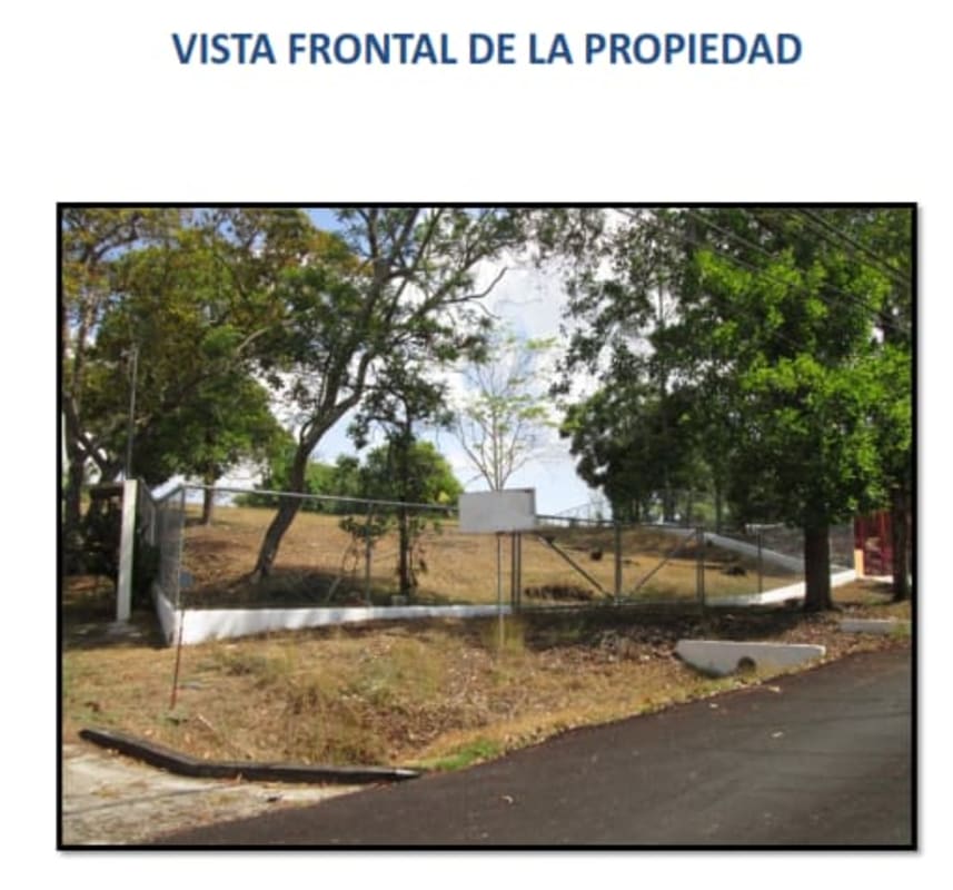 Wide land view with fencing trees and street in Las Lajas Panama City