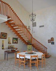 Tropical landscaped pool and garden area of luxury beachfront villa Coronado Panama