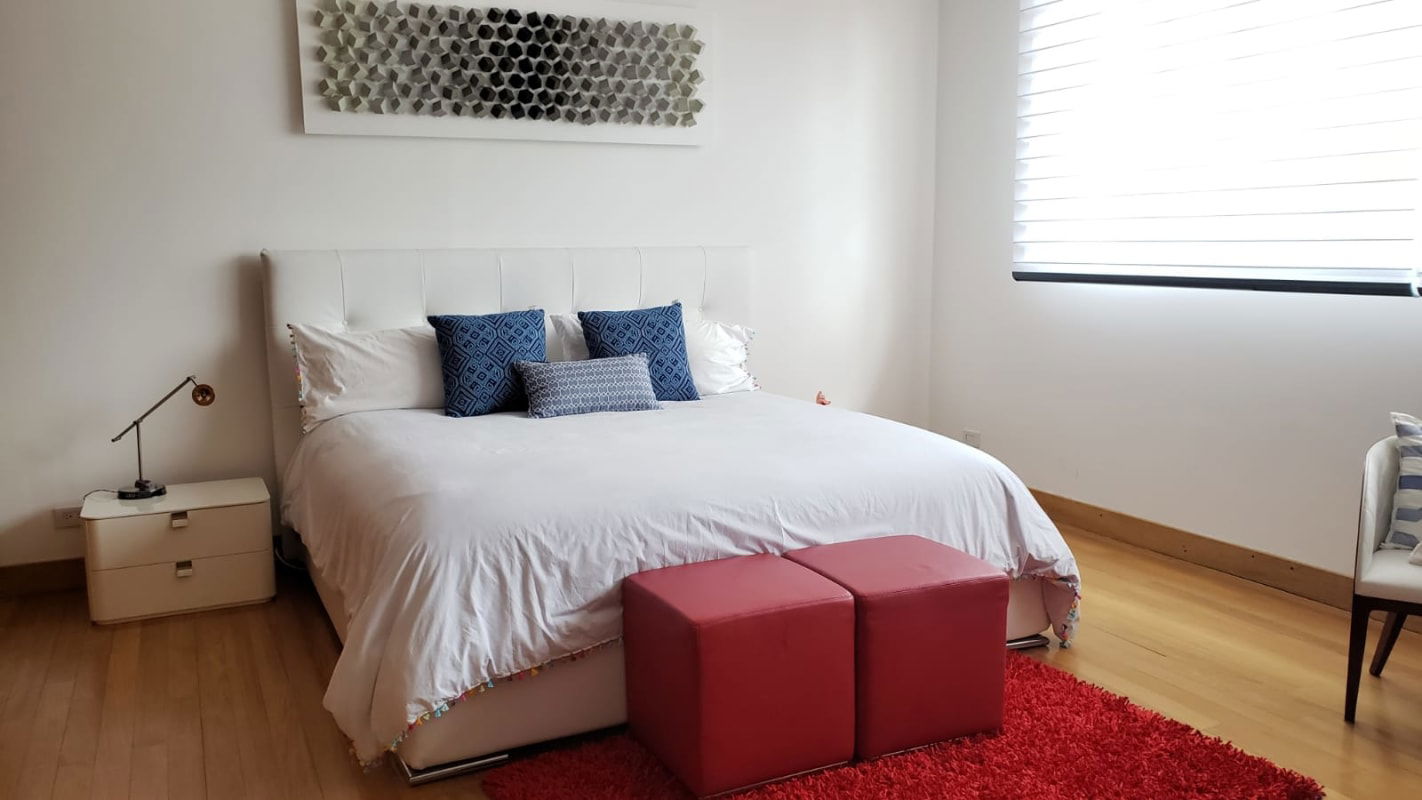 Large master bedroom with balcony, hardwood floors Costa del Este luxury house