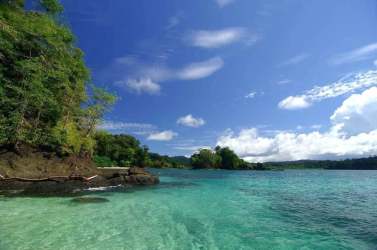 Pristine island coastline with ocean and rainforests Isla Cébaco Panama sale