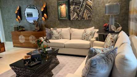 Elegant living area in loft apartment with artistic decor in Puntarena Buenaventura