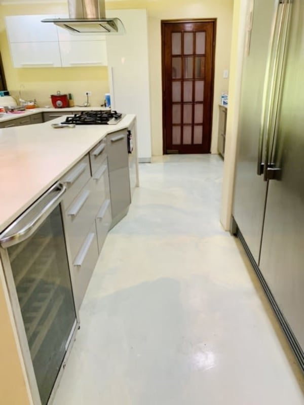 Spacious terrace tiled floors garden view luxury house in embassy zone Panama Clayton