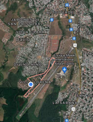 Satellite map view of Enrique Malek Airport surroundings with Villa Lorena subdivision in David Panama