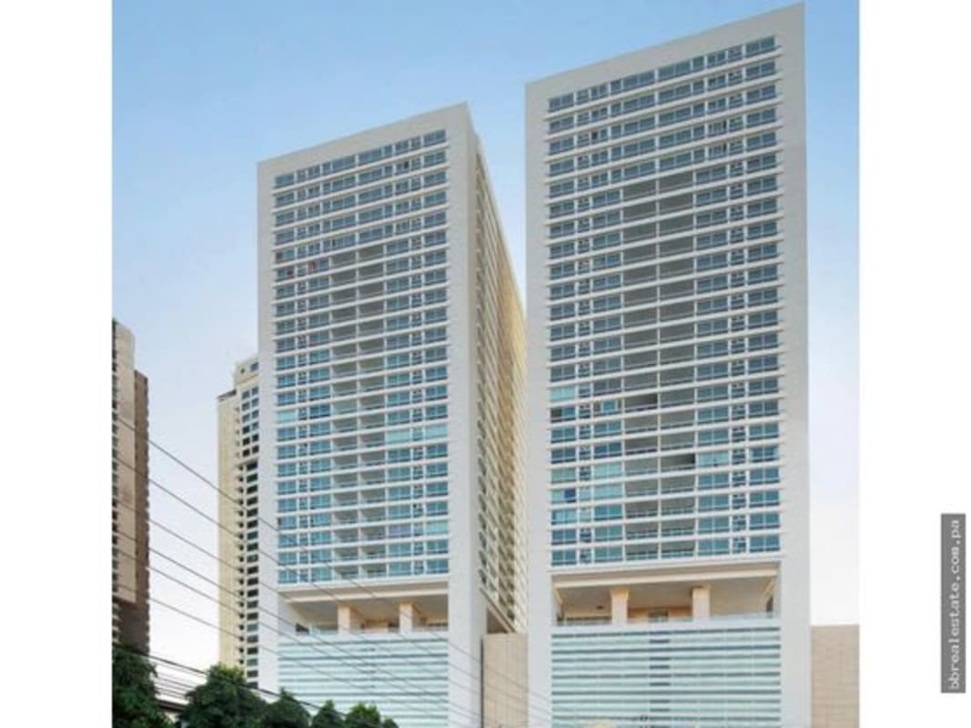 Bedroom featuring large city view windows at PH The Towers Punta Pacifica Panama