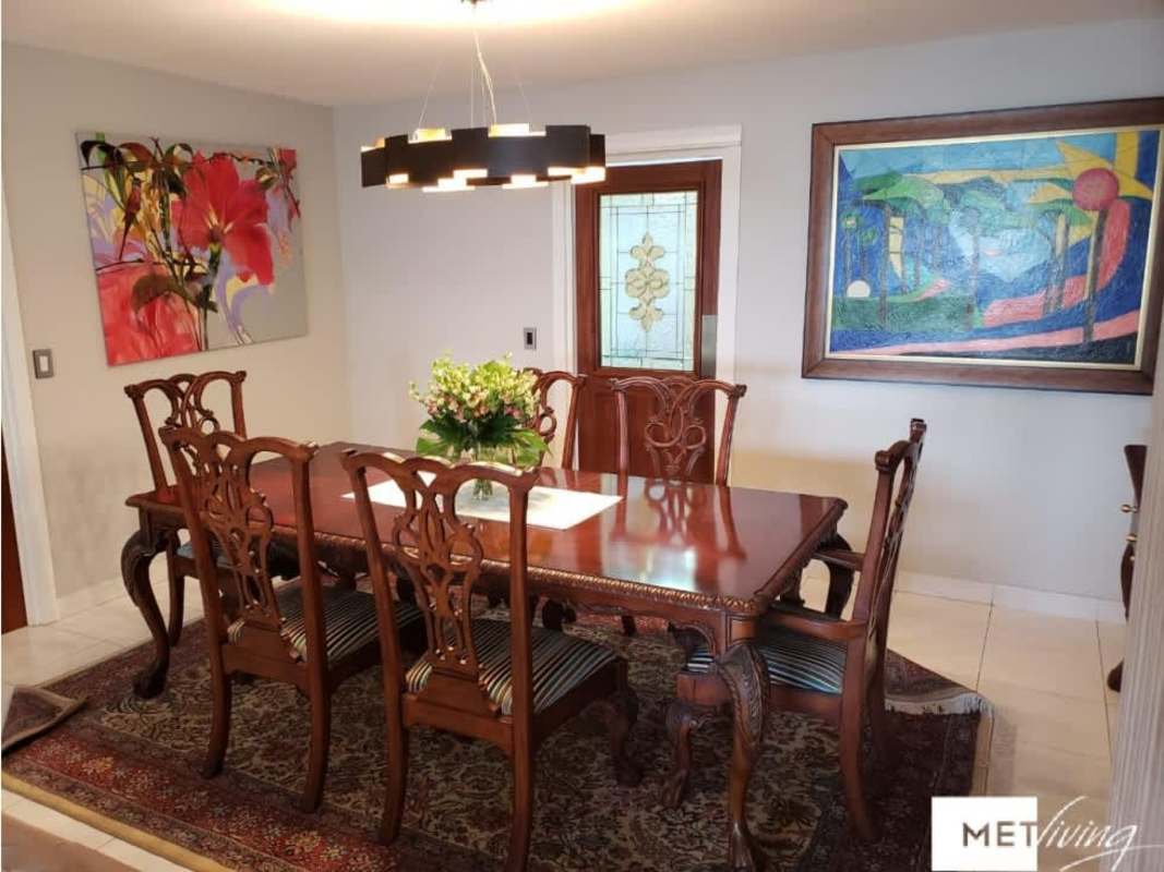 Contemporary home office with accent wall PH Marble Tower Marbella Panama