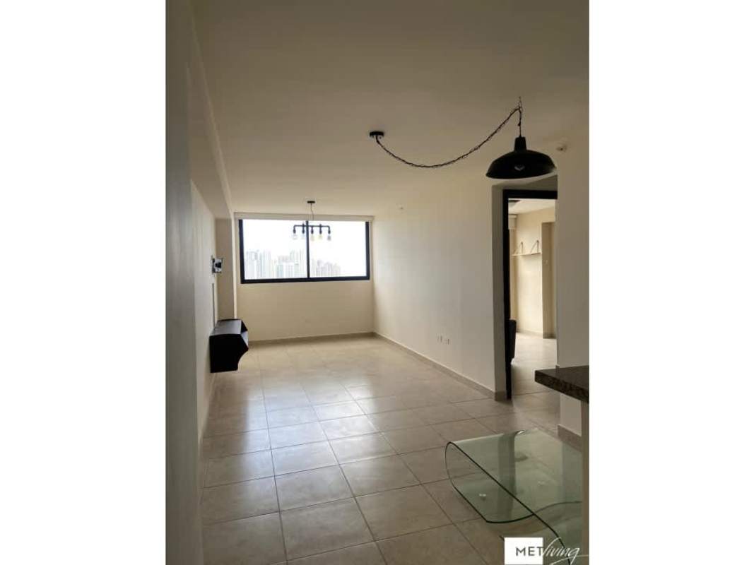 Panama City skyline view from modern apartment with large windows, PH Met Village Carrasquilla