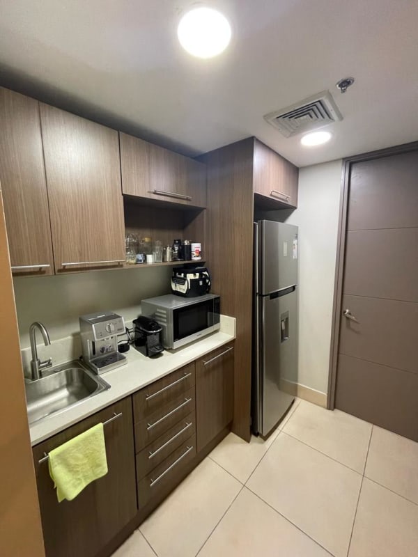 Private office room with modern desks, glass door in business center Panama