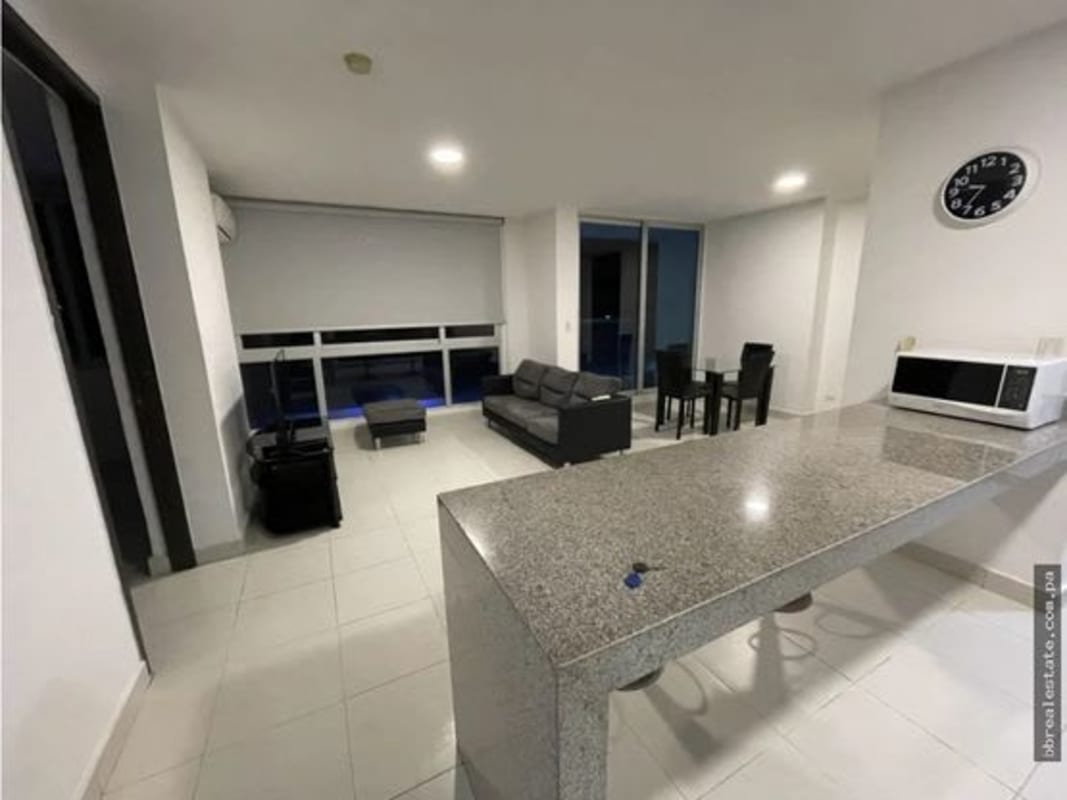 Bedroom at PH Miró in El Cangrejo with window city view minimalist design AC