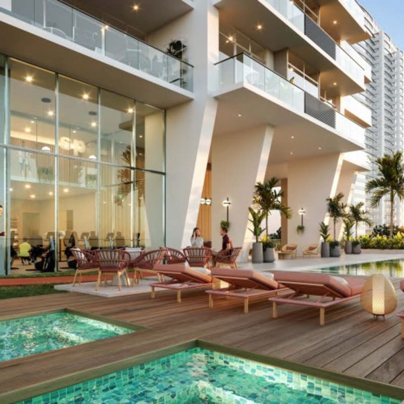Luxury pool and outdoor entertainment at PH Nogal Costa del Este Panama