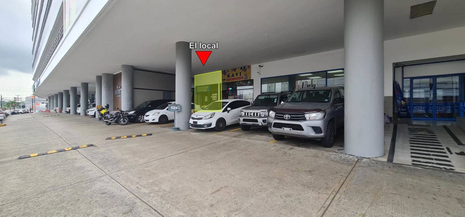 Modern glass front of commercial unit Plaza Aventura El Dorado Panama City