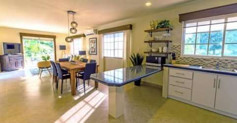 Fully equipped modern kitchen with stainless steel appliances in Coronado golf villa for rent Panama