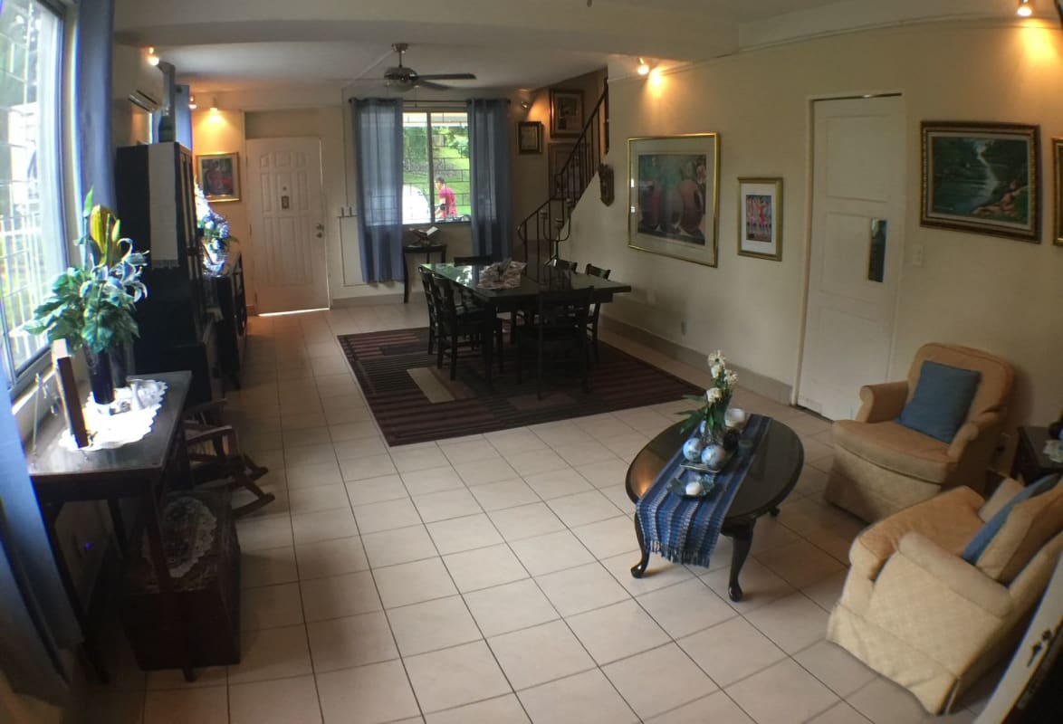 Dining space with ceramic floors in house for sale Diablo Panama