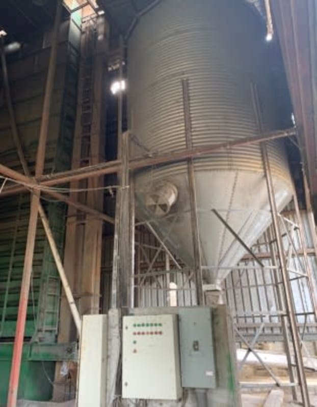 Rice silo and metal control room interior of agroindustrial complex in Chepo Panama