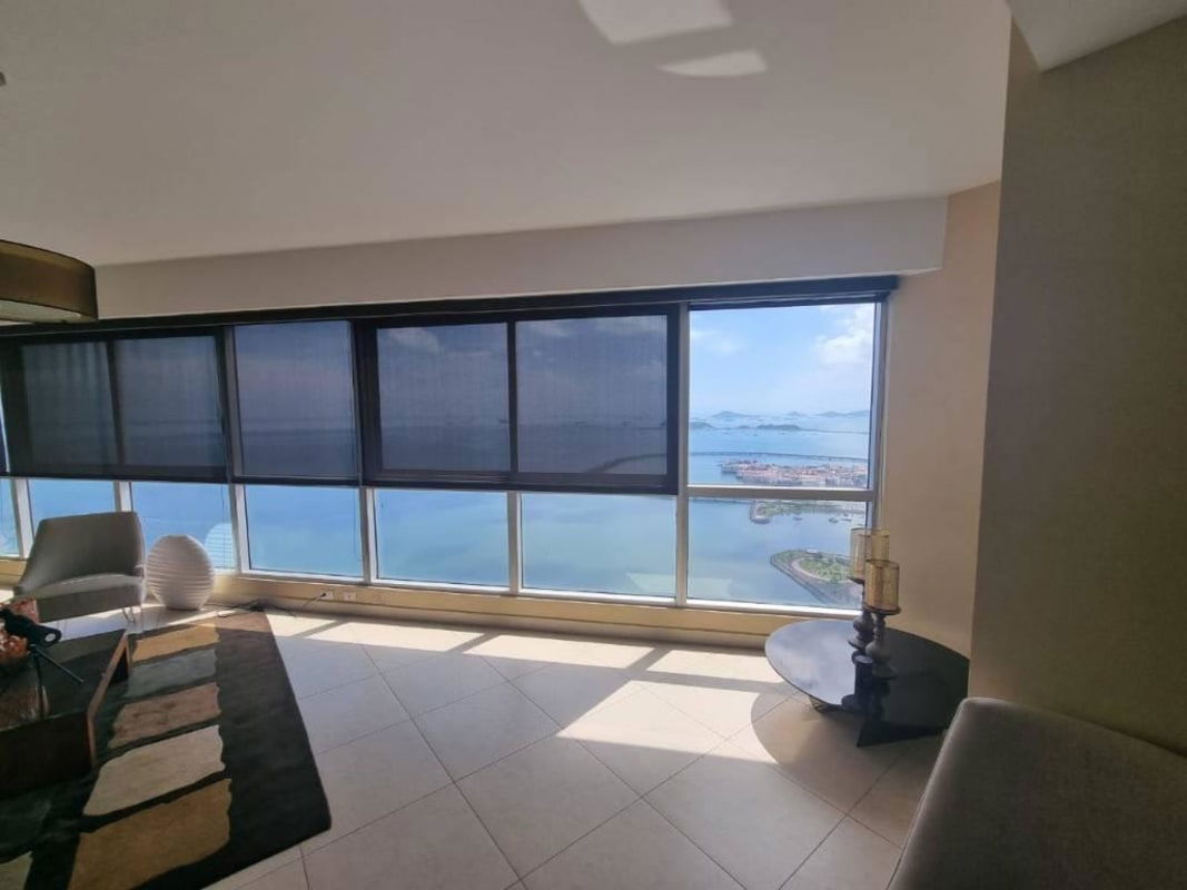 Living area with panoramic ocean views at Junior Penthouse PH Rivage