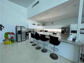 Spacious backyard tropical palm trees playground gazebo Countryside beach house for sale Panama