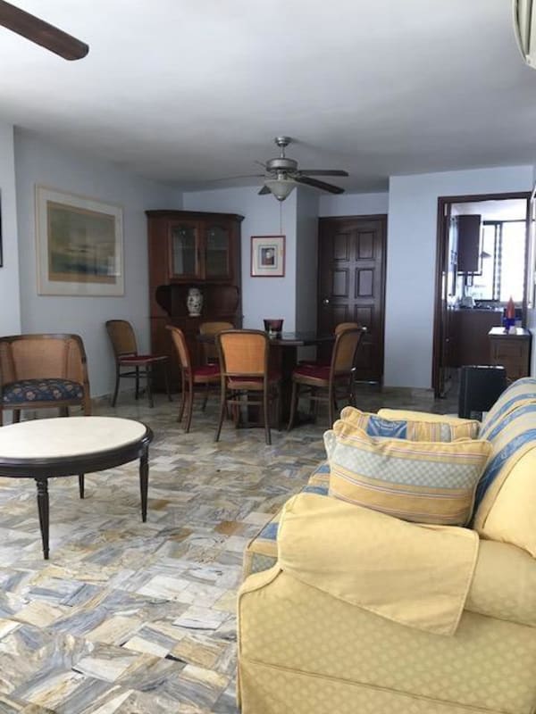 Closed kitchen with granite countertops and wood cabinets PH Vizcaya Panama City