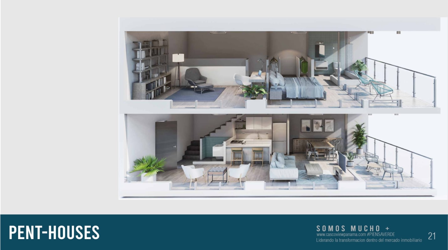 Private apartment balcony with panoramic city and ocean views sunset Casco View Panama City