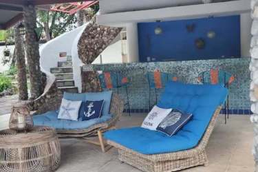 Large bedroom with AC ready, tile floors and direct access to balcony in Punta Barco mansion