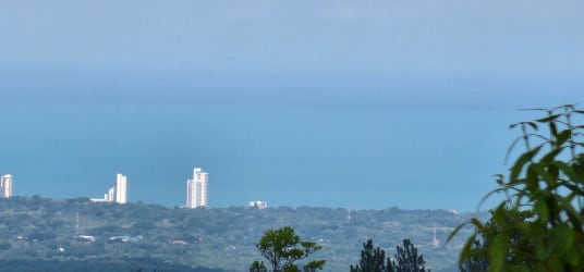 Breathtaking mountain landscape with Pacific Ocean views from private reforestation land in Panama