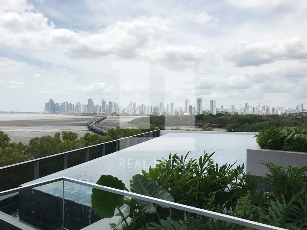Expansive open-plan living dining area floor-to-ceiling windows Upper East Panama