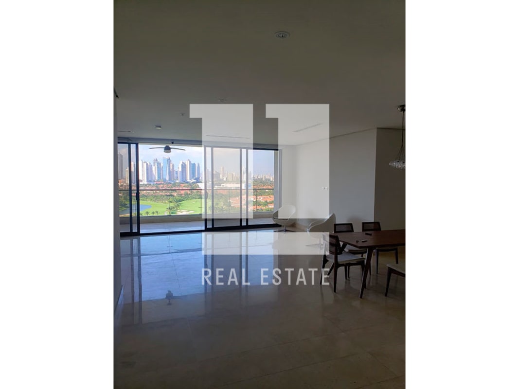 Spacious master bedroom with ensuite marble bathroom and impressive golf course view