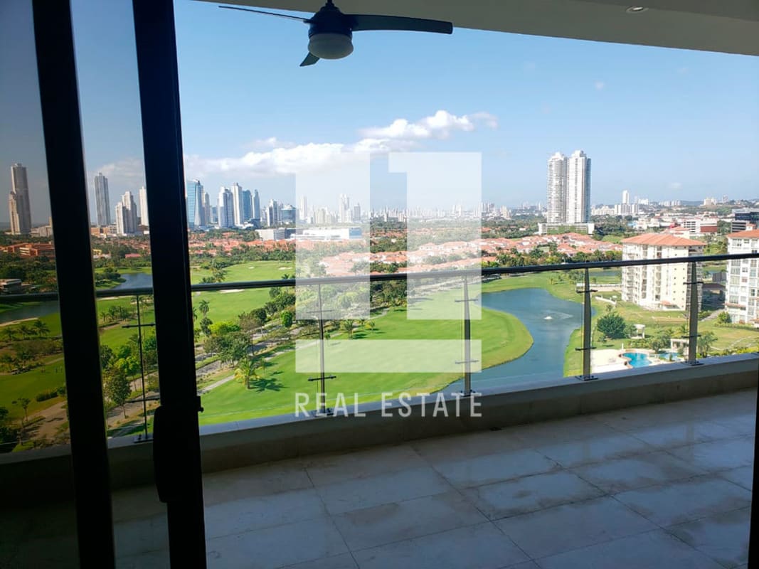 Spacious gourmet kitchen with island and top appliances La Vista on the Green Panama