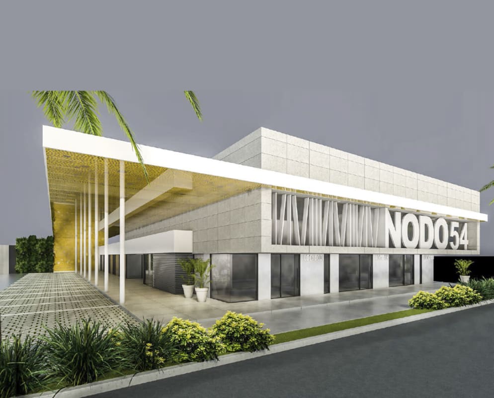 Glass-fronted commercial unit available for lease Plaza Nodo54 Marbella Panama City