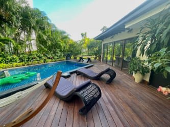 Outdoor terrace with plunge pool Paseo de las Casas luxury condo