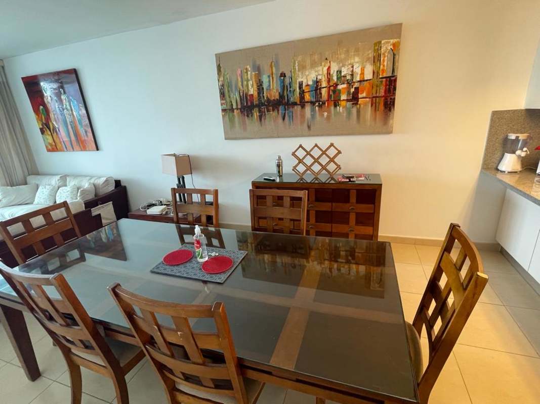 Modern bathroom with glass shower enclosure in PH White Tower apartment Panama