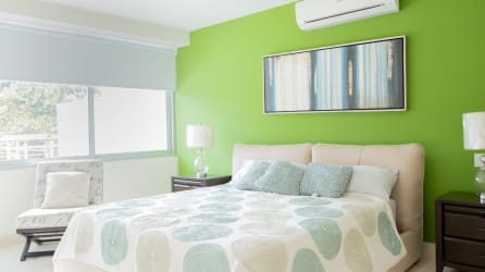 Master bedroom with ocean view at Casa Bonita condominium Panama Pacifico.