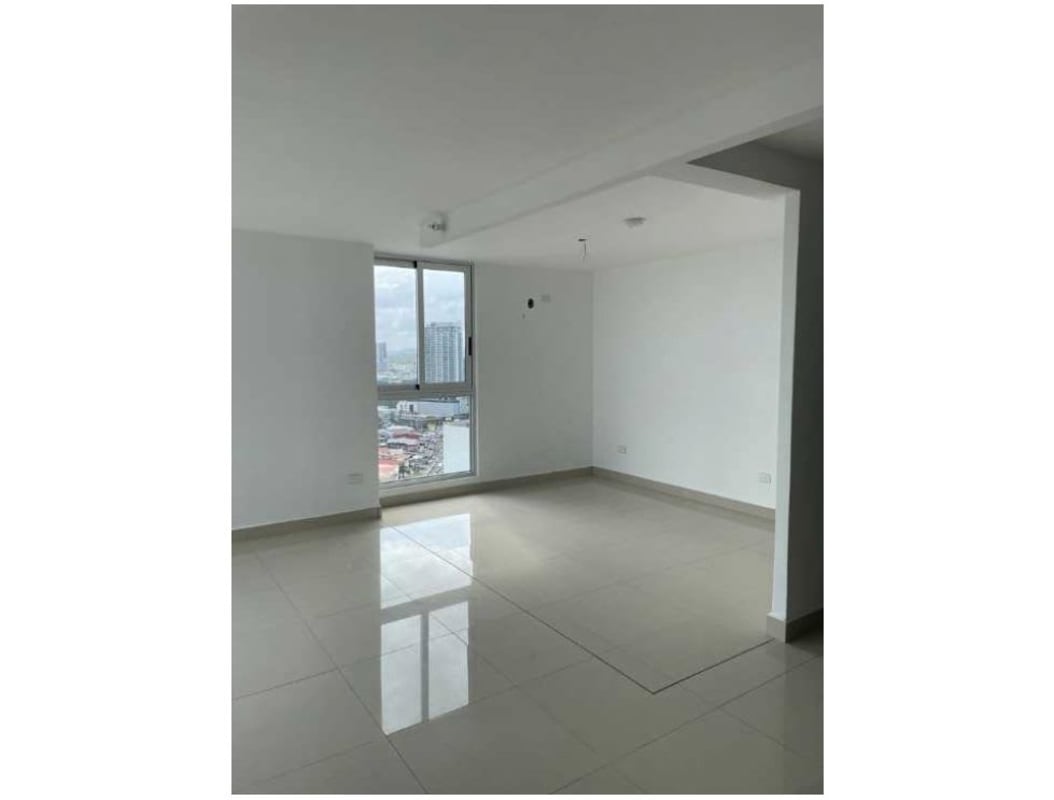 Minimalist white tile living room large window modern apartment Park Point