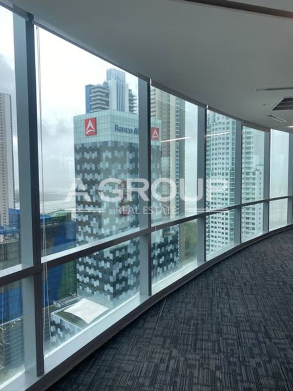 Modern high-rise glass commercial tower Financial Park in Costa del Este Panama City