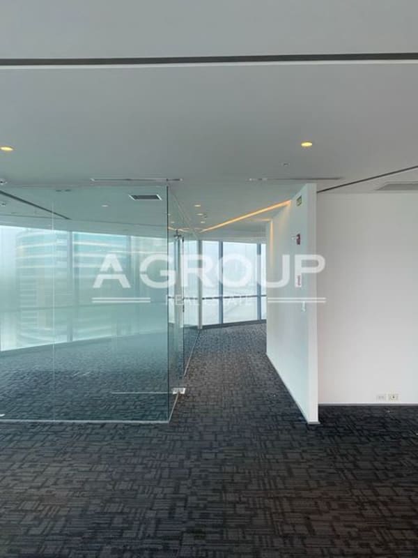 Panoramic ocean and city skyline view from Financial Park Tower office space
