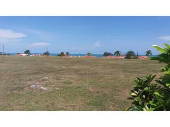 Oceanfront lot surrounded by greenery at Vista Mar resort in Panama