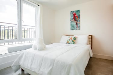 Modern fully equipped kitchen with island in beachfront penthouse Blue Venao Playa Venao