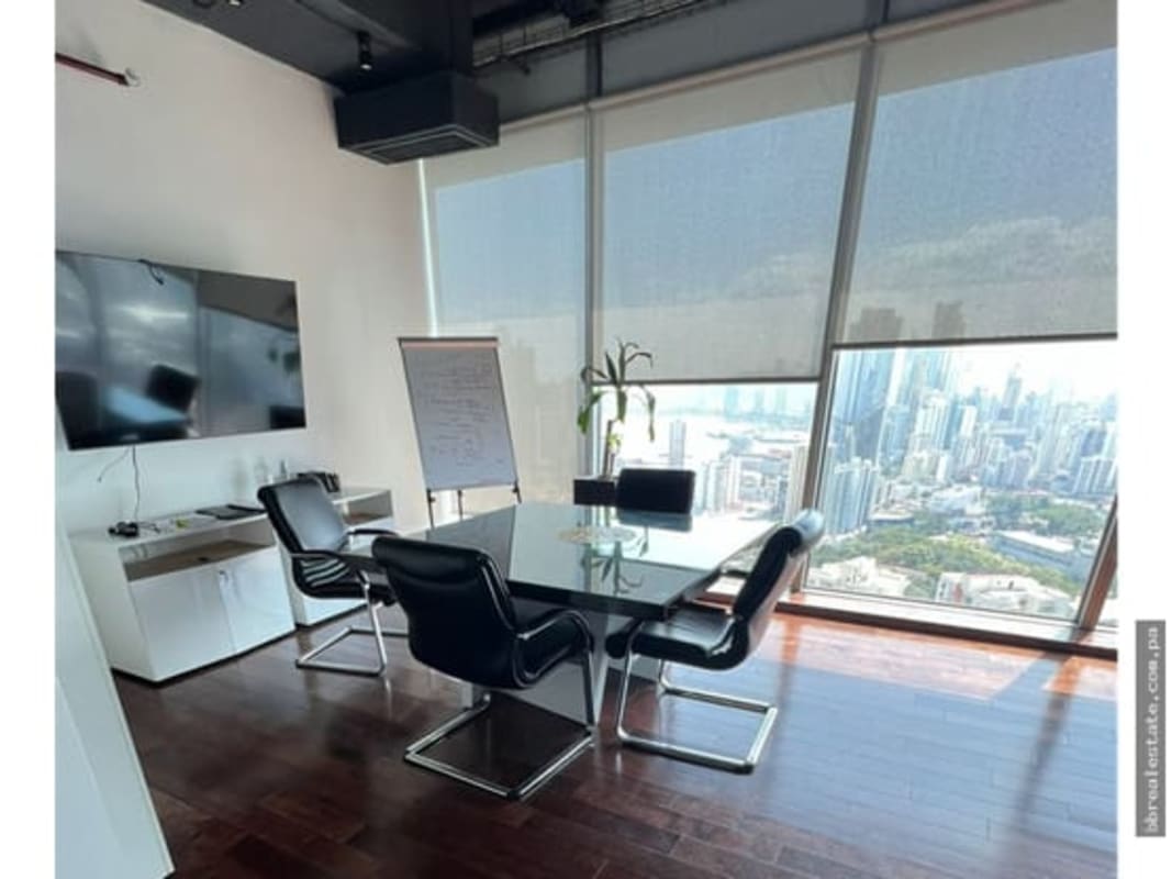 Furnished office space with modern decor in Oceania Business Plaza Punta Pacifica Panama