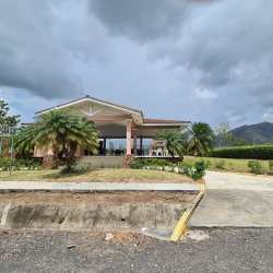 Pool with gazebo and tennis court mountain views Punta Chame Panama