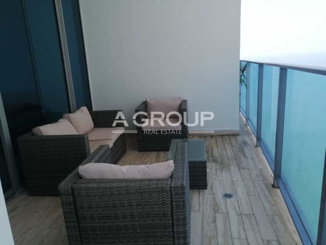 Master bedroom with balcony and ocean views in Grand Tower Punta Pacifica