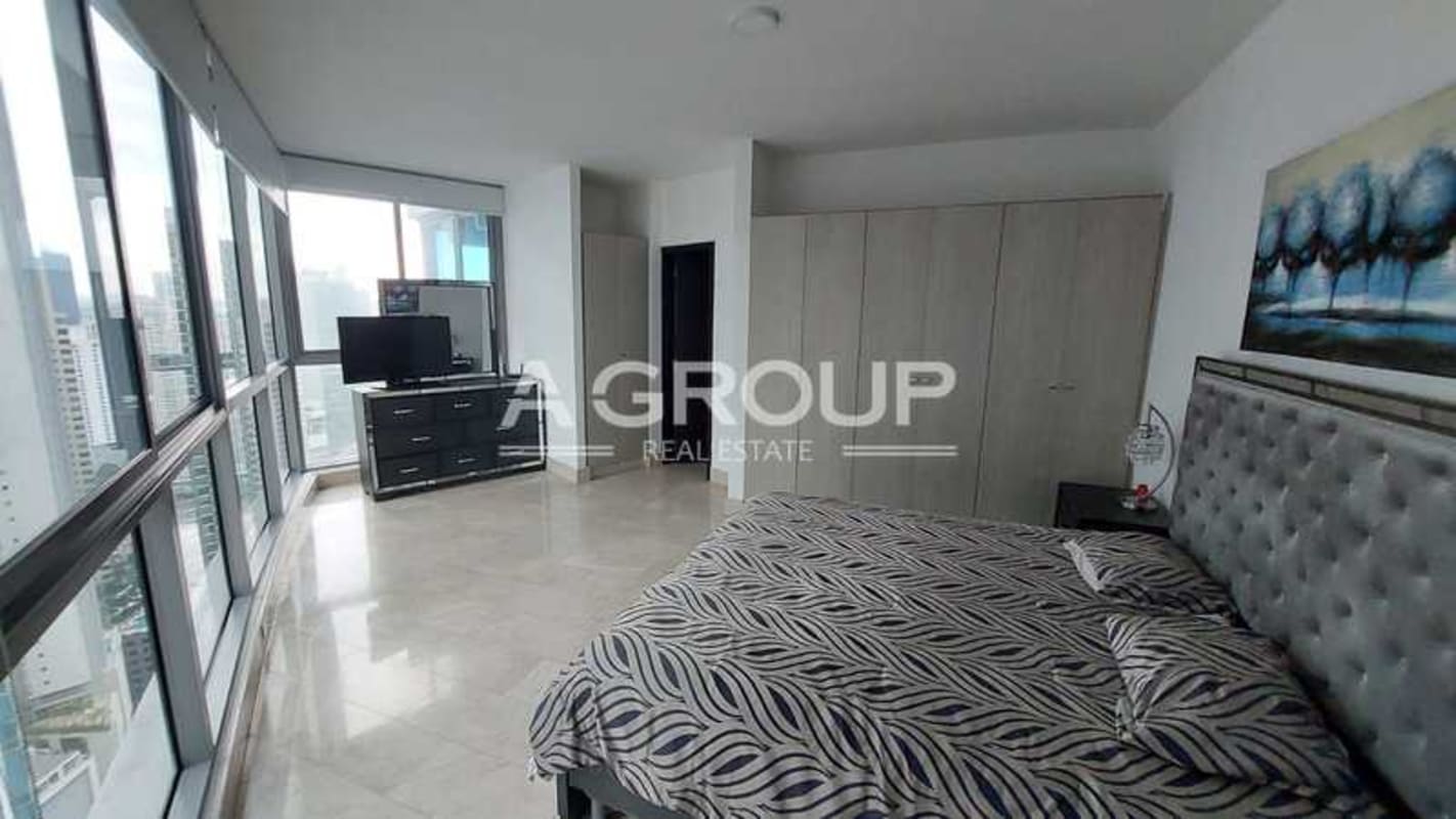 Equipped fitness center with ocean view at Grand Tower Panama