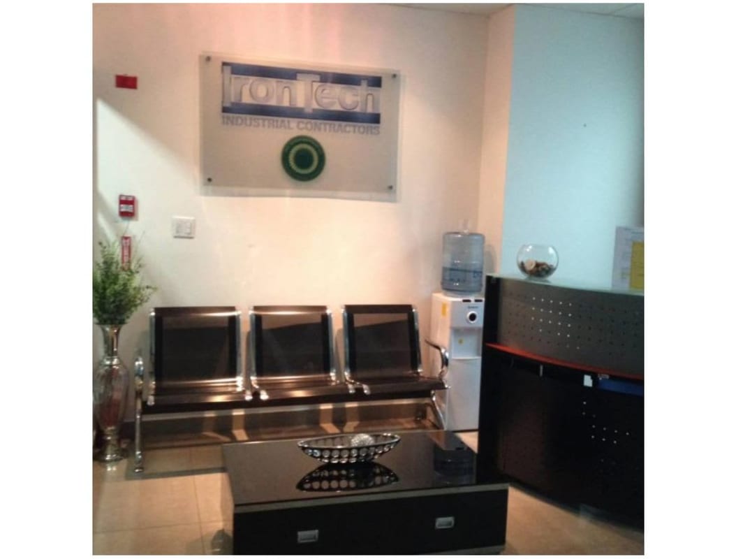 Modern glass-walled office hallway Oceania Business Plaza Punta Pacífica Panama