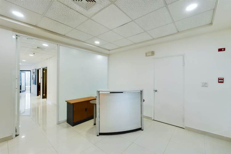 Finished meeting room space with large windows in PH Financial Park Costa del Este Panama