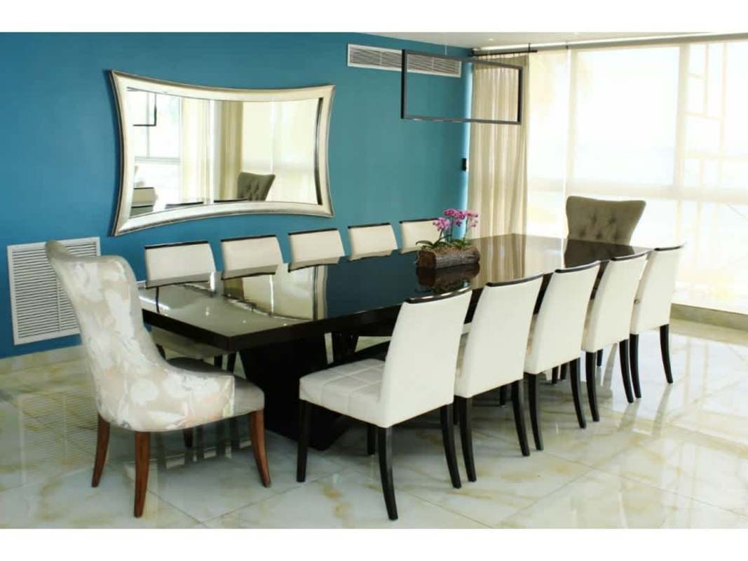 Spacious master bedroom with balcony and ocean views at Punta Paitilla luxury mansion Panama